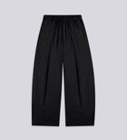 PLEATED TRACK PANT – Black (Upcycled Fabric)