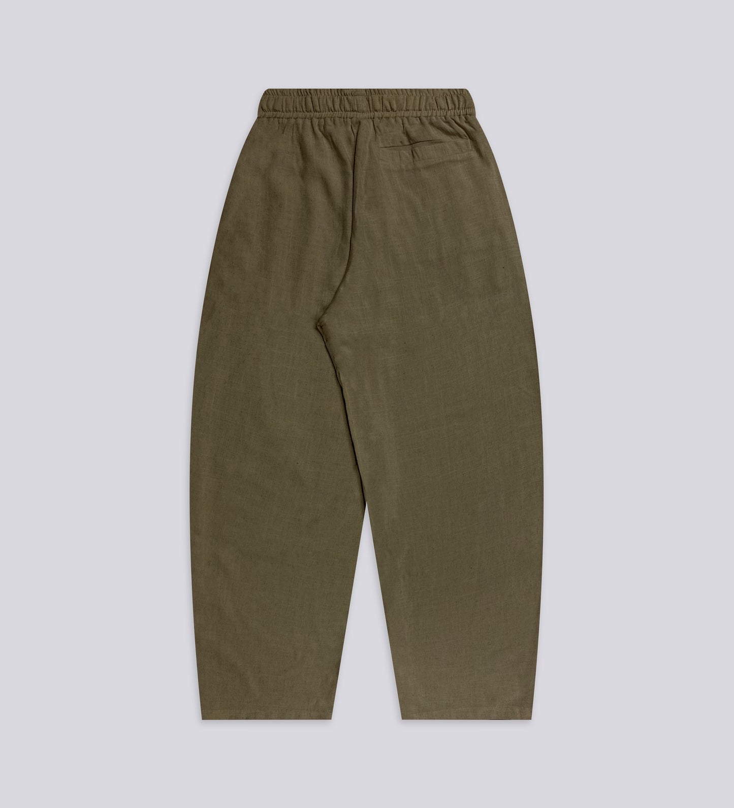 PLEATED BAGGY LINEN PANTS – Military Green