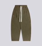 PLEATED BAGGY LINEN PANTS – Military Green