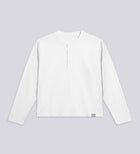 LONG SLEEVE HENLEY TEE – White