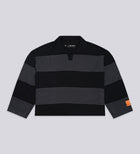 CRTV DEPT. DISTRESSED STRIPED POLO – Black/Gray
