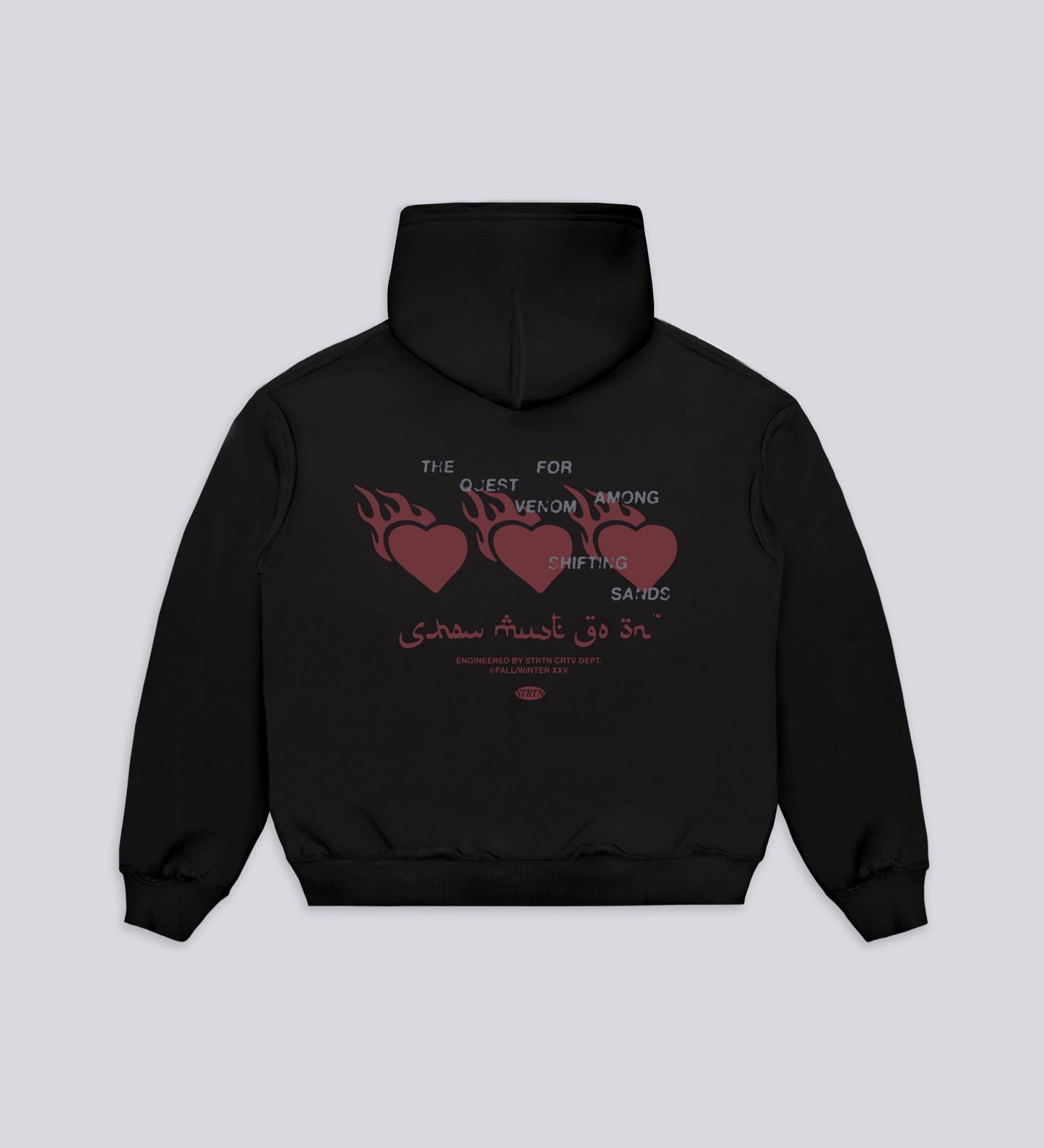 Sweat à capuche usé Quête du Venin - Noir