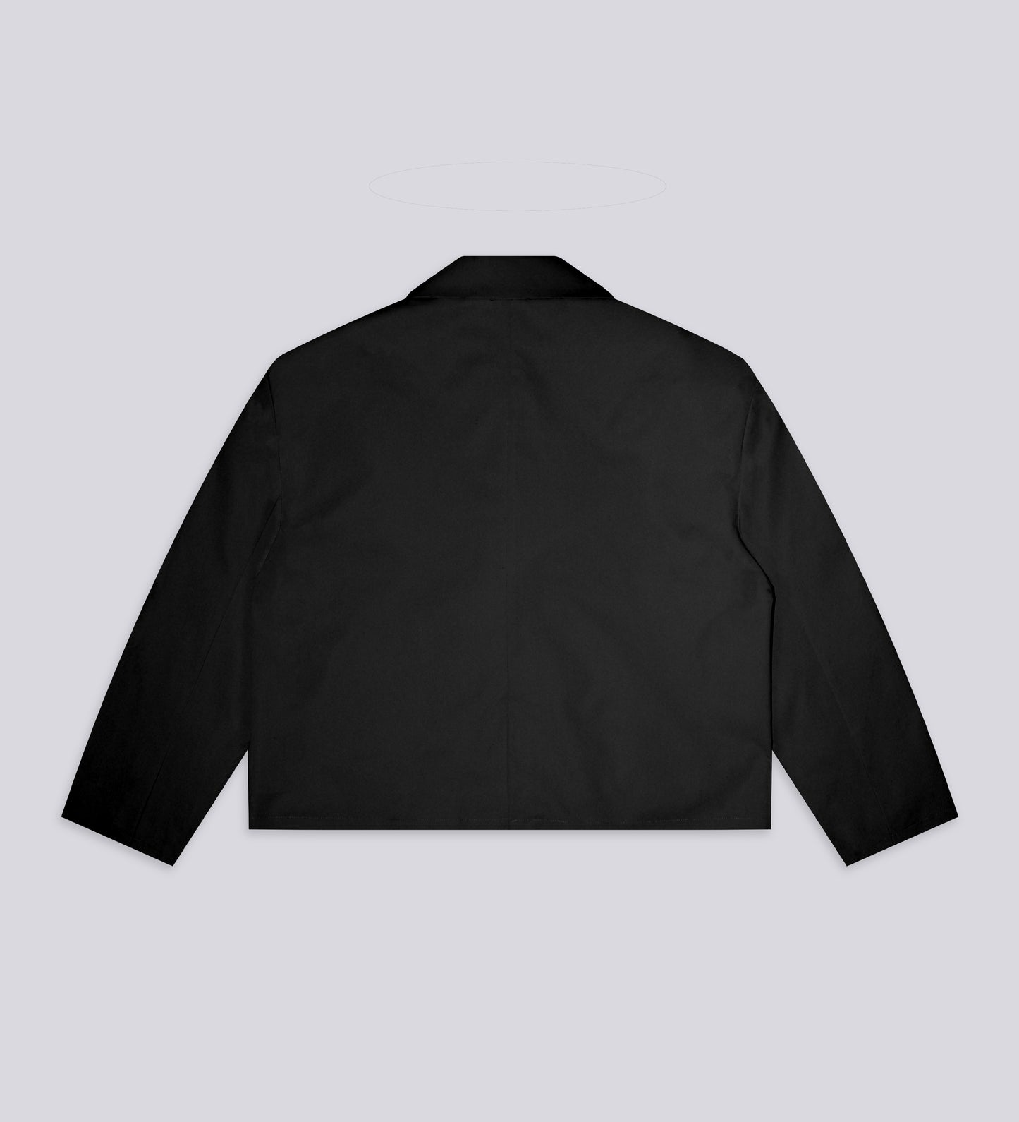 DISTRESSED CROPPED TRENCH COAT – Black