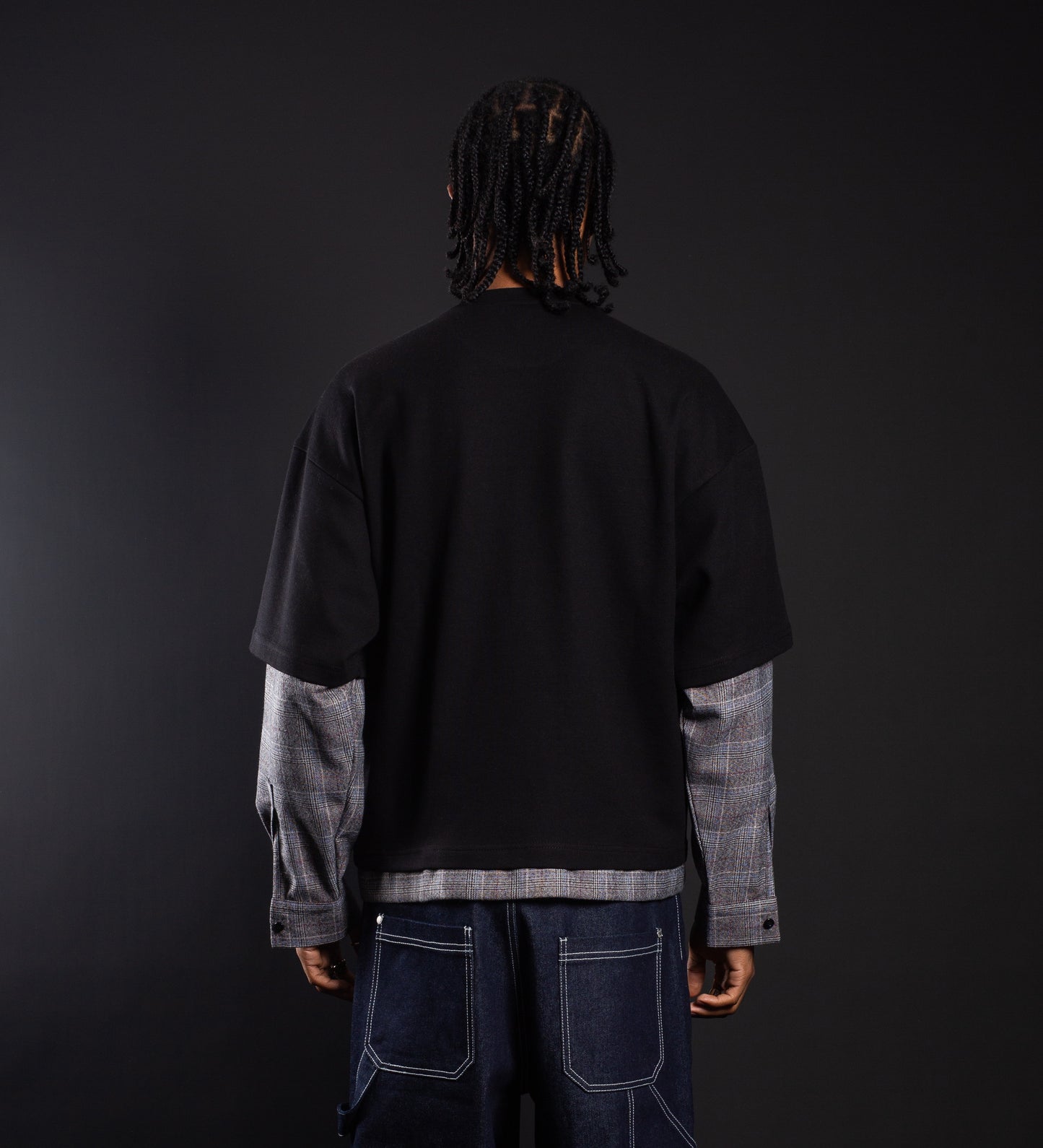 STRTN® DOUBLE SLEEVED T-SHIRT – Black/Gray