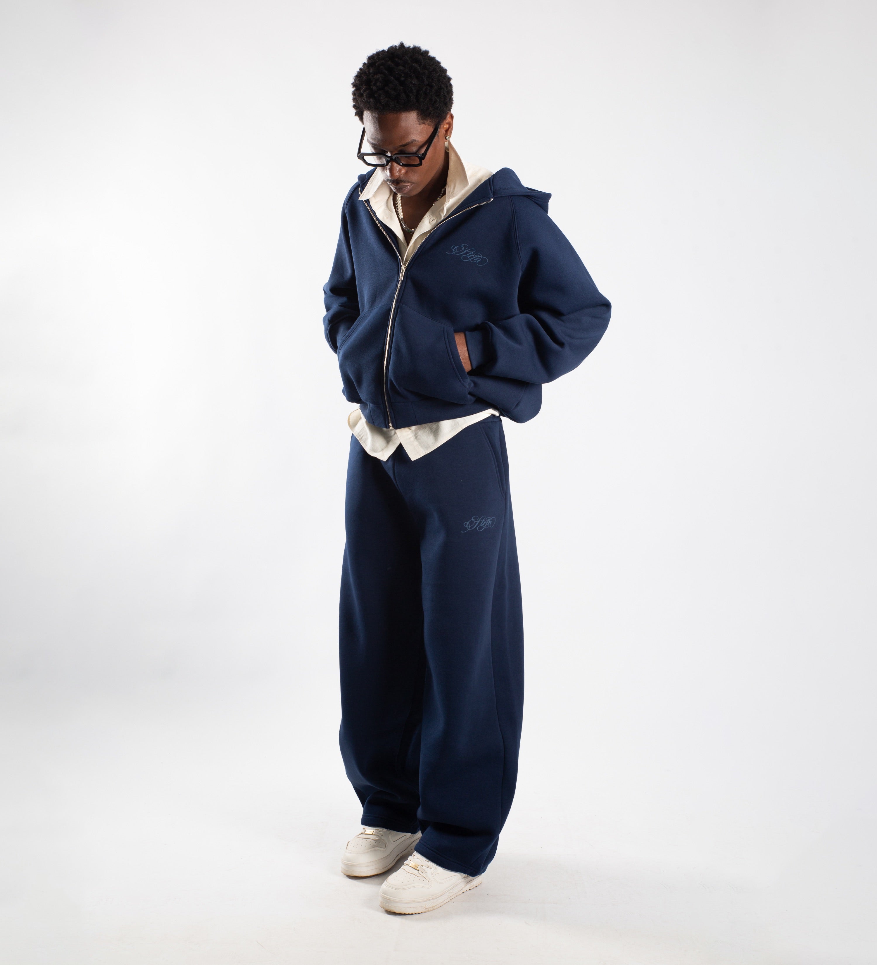 STRTN RAGLAN ZIP-UP HOODIE II – Navy – STREETAN®