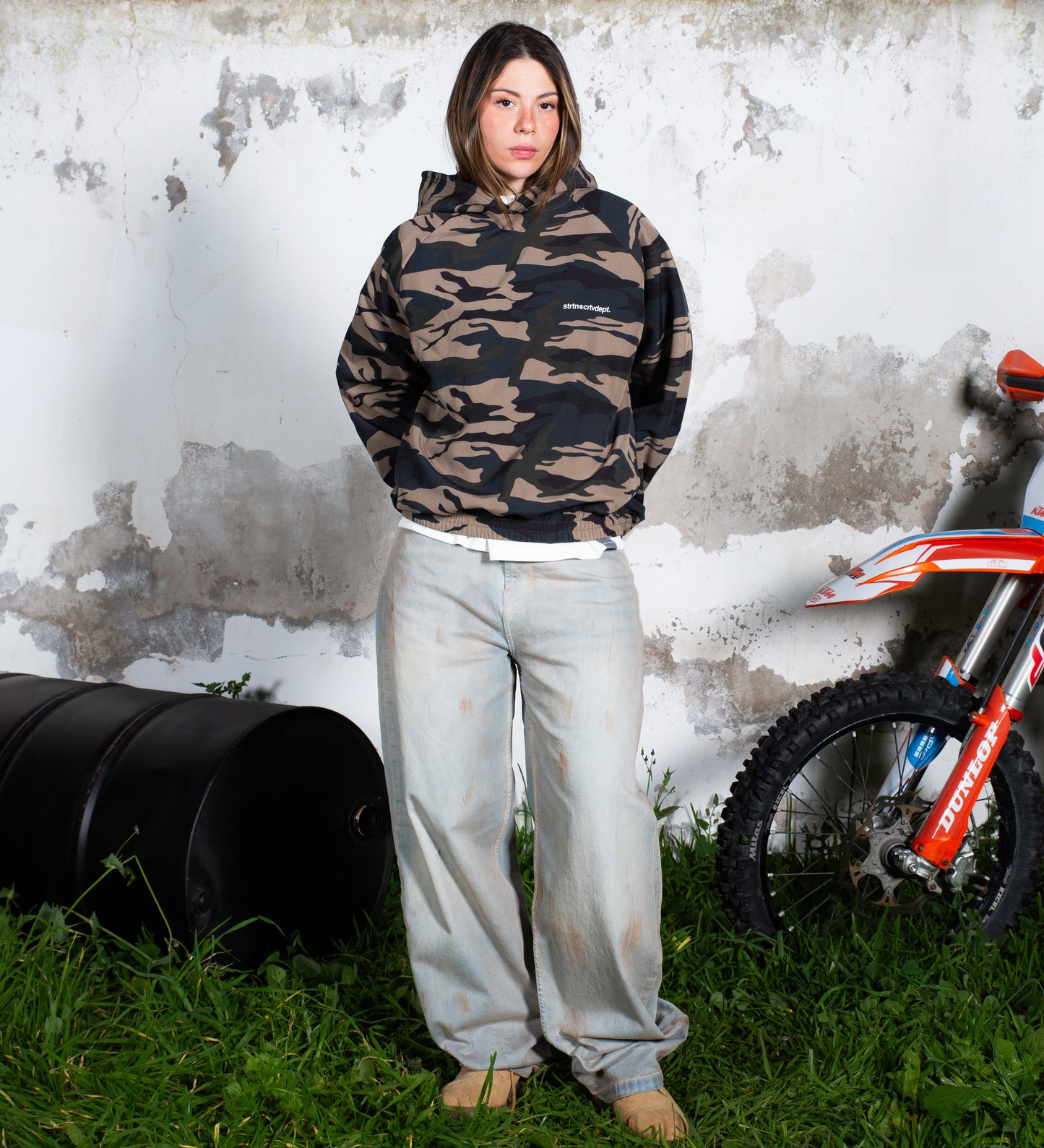 STRTN® POLAR TECH PRINTED HOODIE – Army