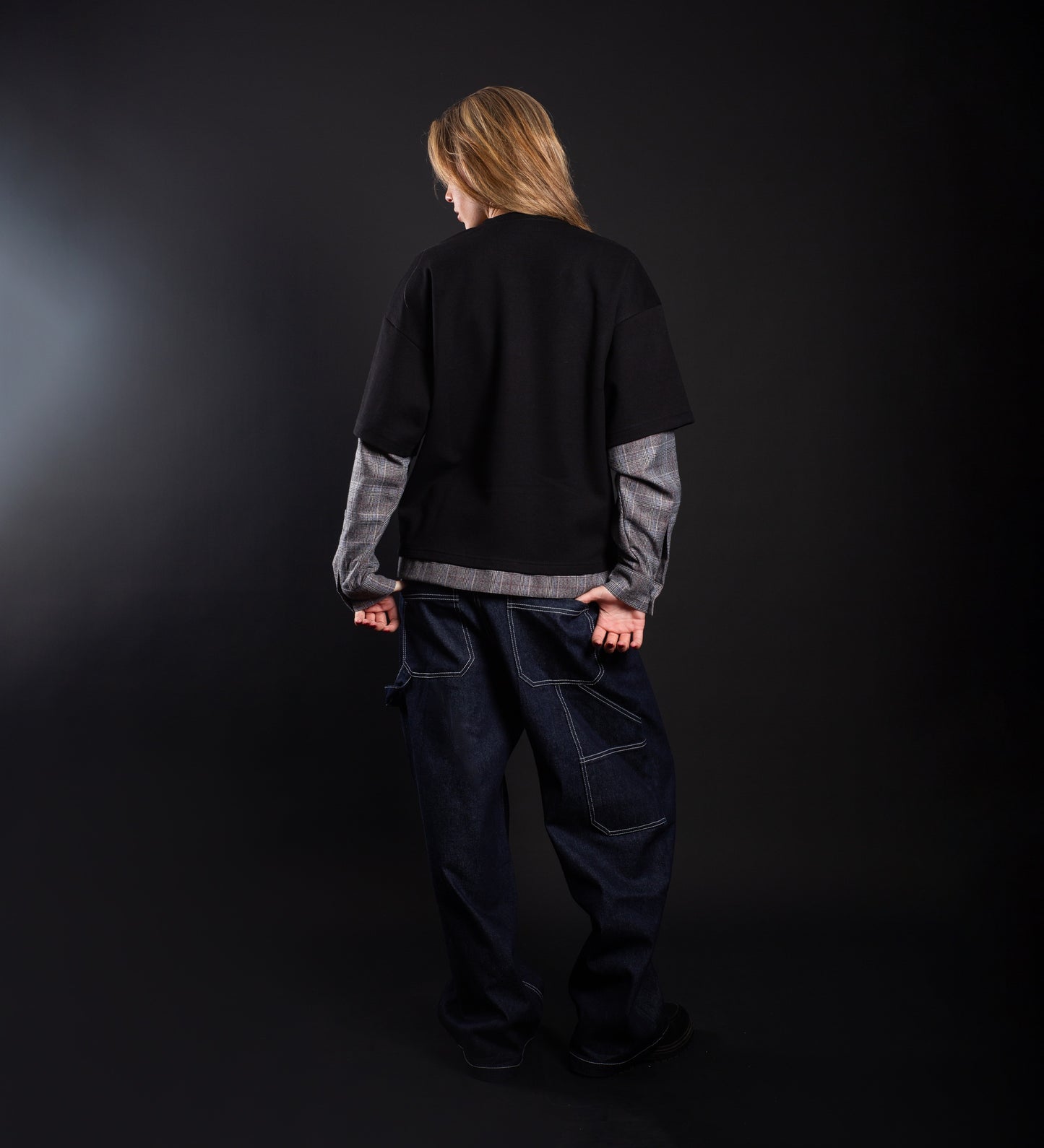 STRTN® DOUBLE SLEEVED T-SHIRT – Black/Gray