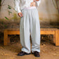 PLEATED TRACK PANT – Light Gray (Upcycled Fabric)