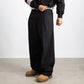 PINSTRIPE PLEATED TROUSERS – Black