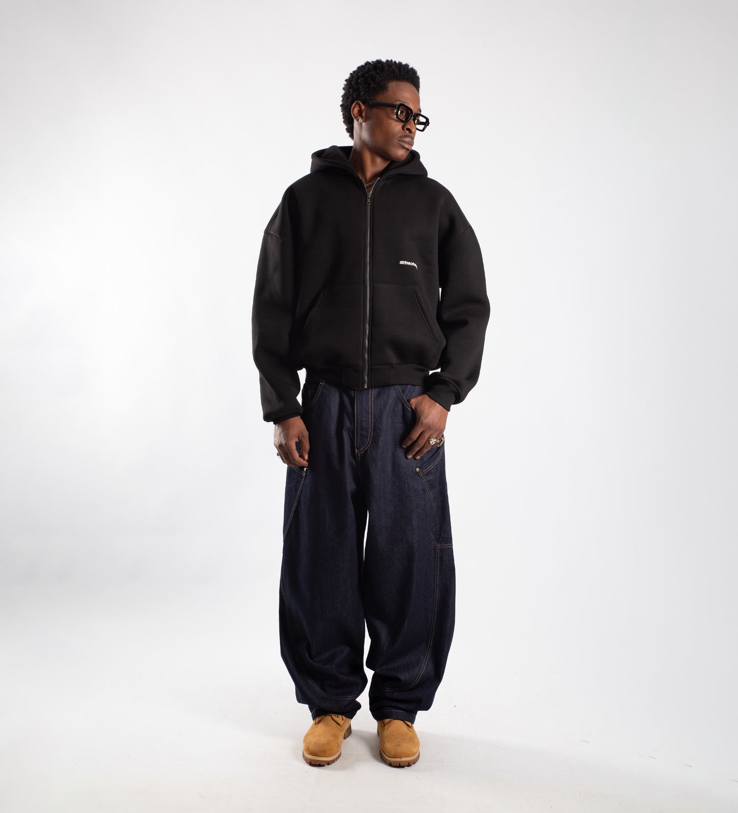 CRTV DEPT. ARMY ZIP-UP HOODIE – Black