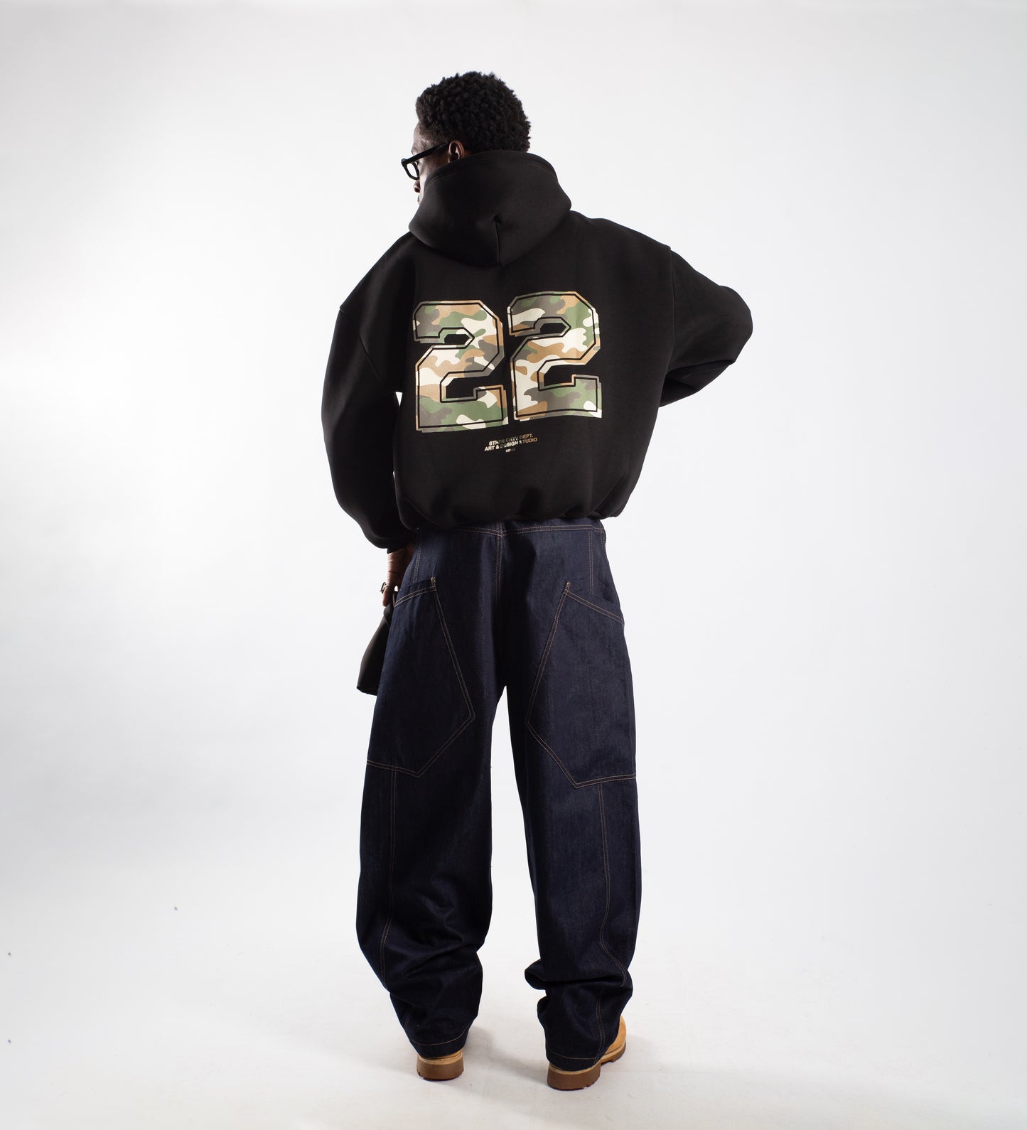 CRTV DEPT. ARMY ZIP-UP HOODIE – Black