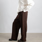 PINSTRIPE PLEATED TROUSERS – Mocha