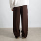 PINSTRIPE PLEATED TROUSERS – Mocha