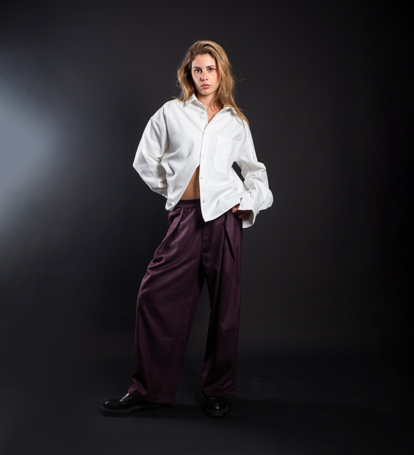 CRTV DEPT PLEATED WOOL TROUSERS – Burgundy