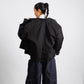 DISTRESSED CROPPED TRENCH COAT – Black