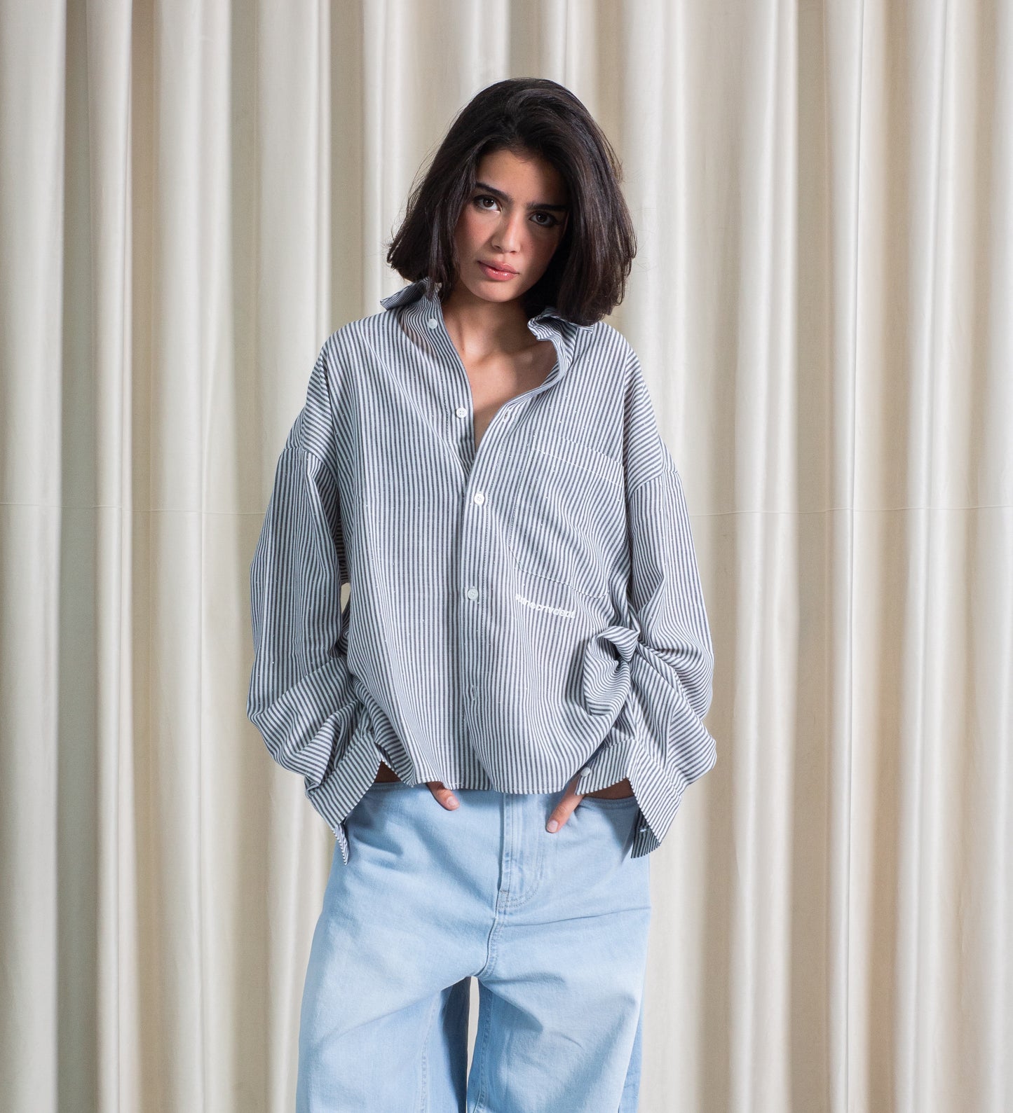 THE ICEY STRIPED LINEN SHIRT