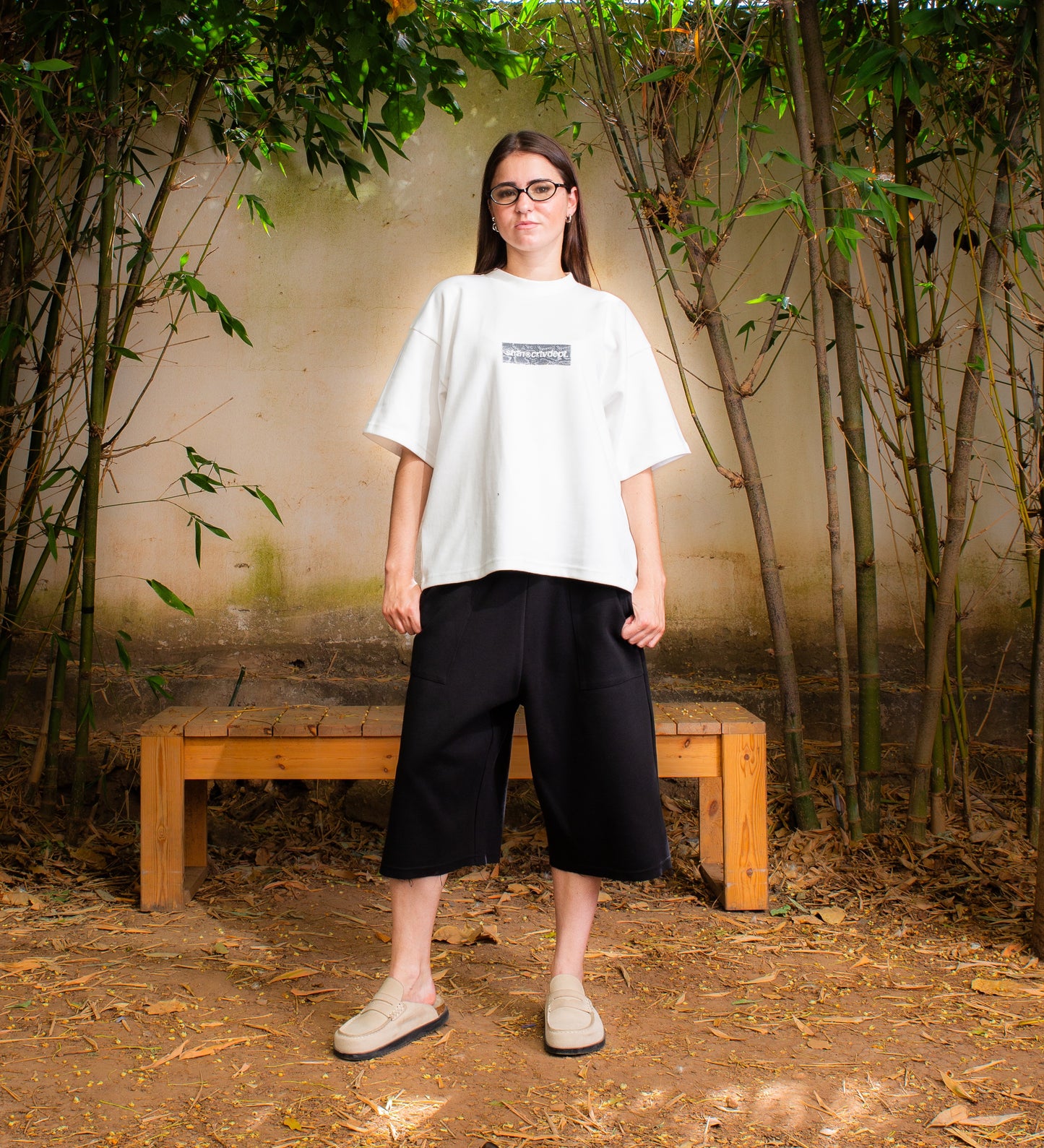 DISTRESSED SWEAT JORTS – Black