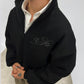 STRTN® BOXY HALF-ZIP – Black