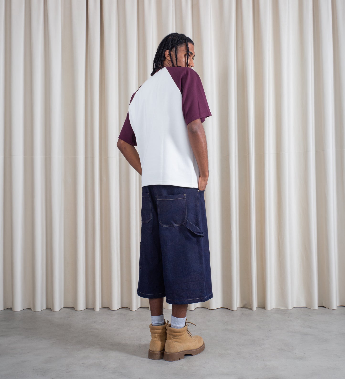 BASEBALL HEAVYWEIGHT T-SHIRT – Burgundy/Off White