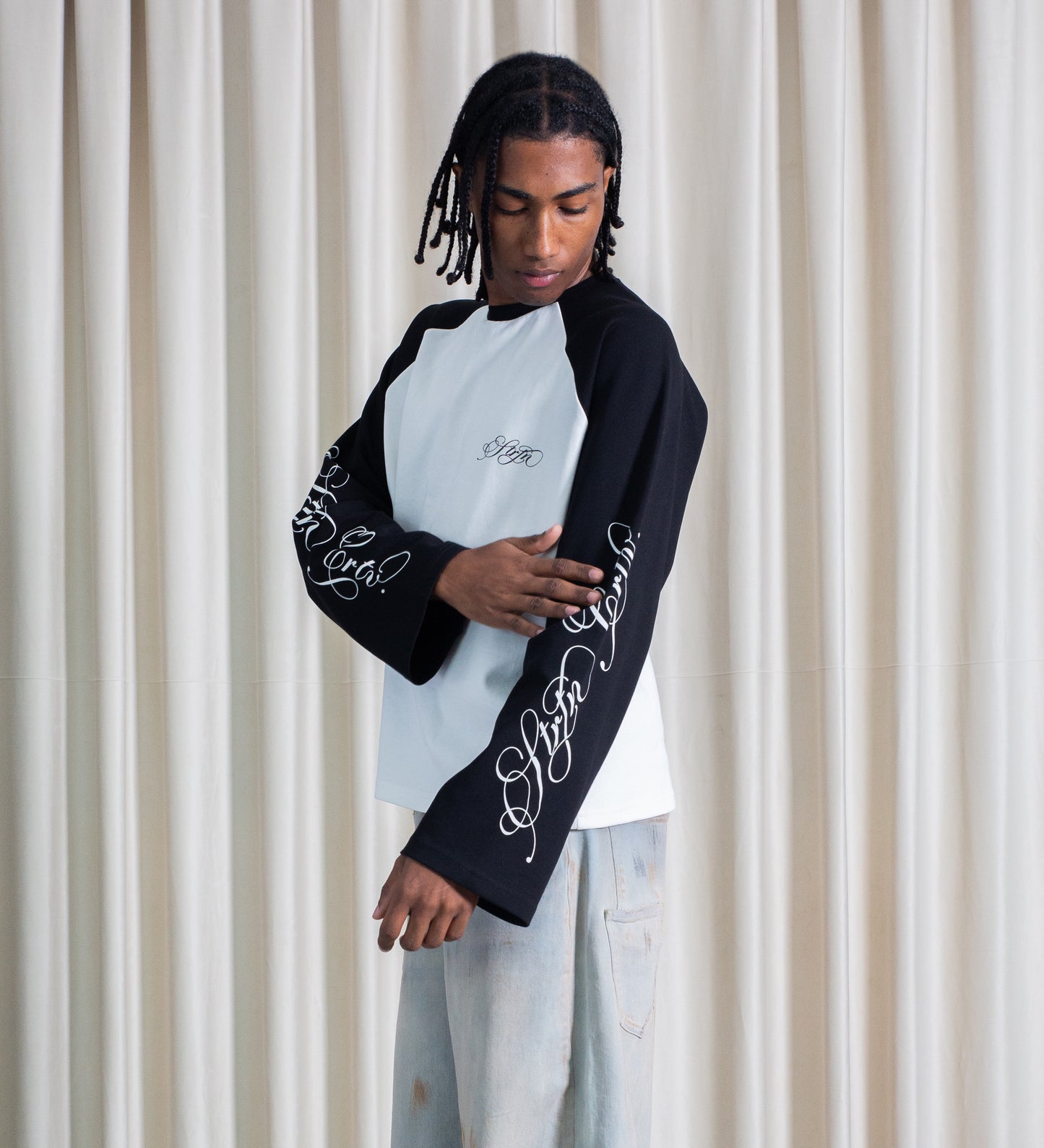 CRTV DEPT HEAVYWEIGHT RAGLAN T-SHIRT – Black/Off White
