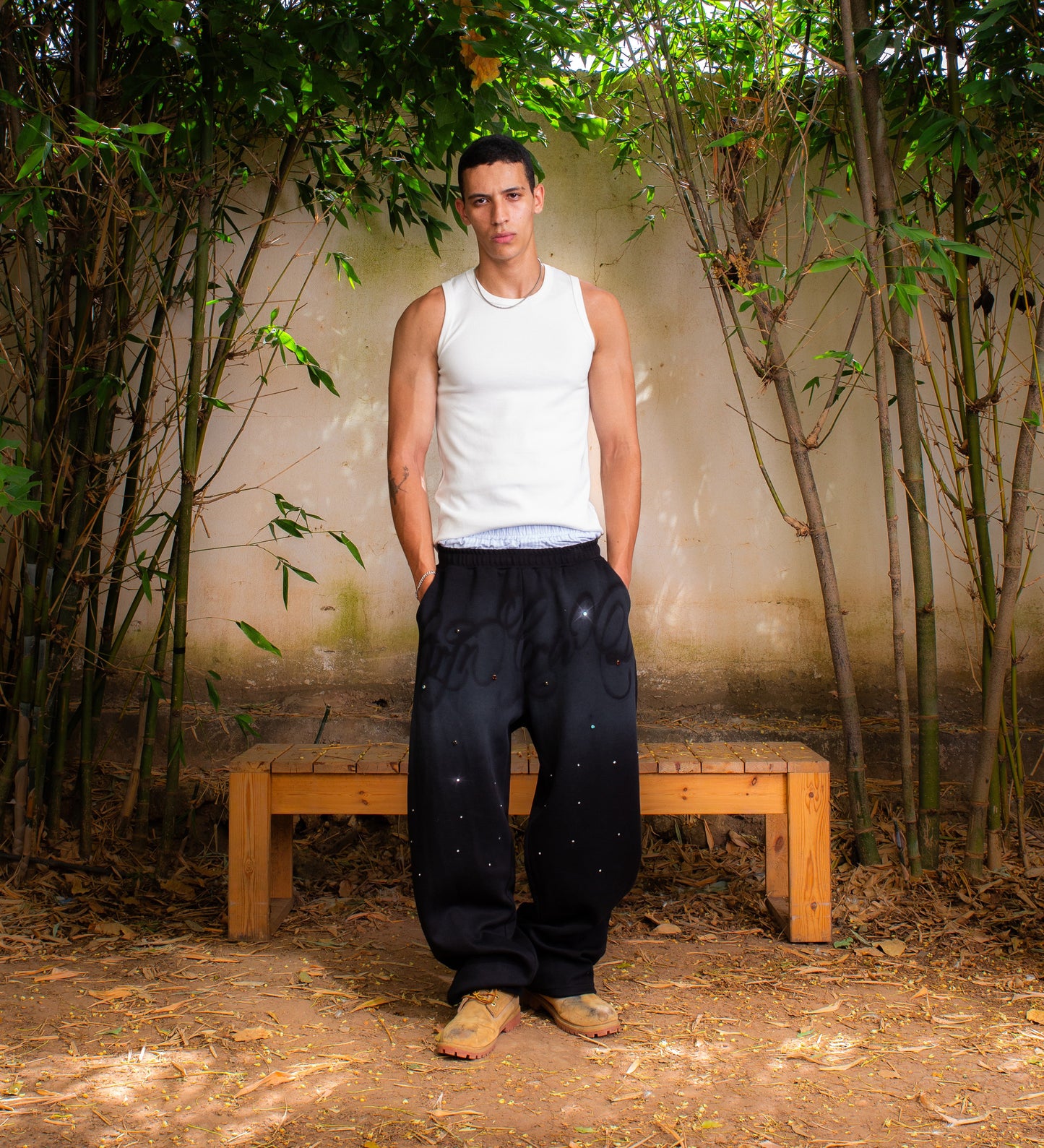 STRTN® RHINESTONE SWEATPANTS – Black