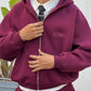 STRTN RAGLAN ZIP-UP HOODIE – Burgundy