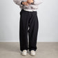 PINSTRIPE PLEATED TROUSERS – Black