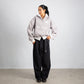 PINSTRIPE PLEATED TROUSERS – Black