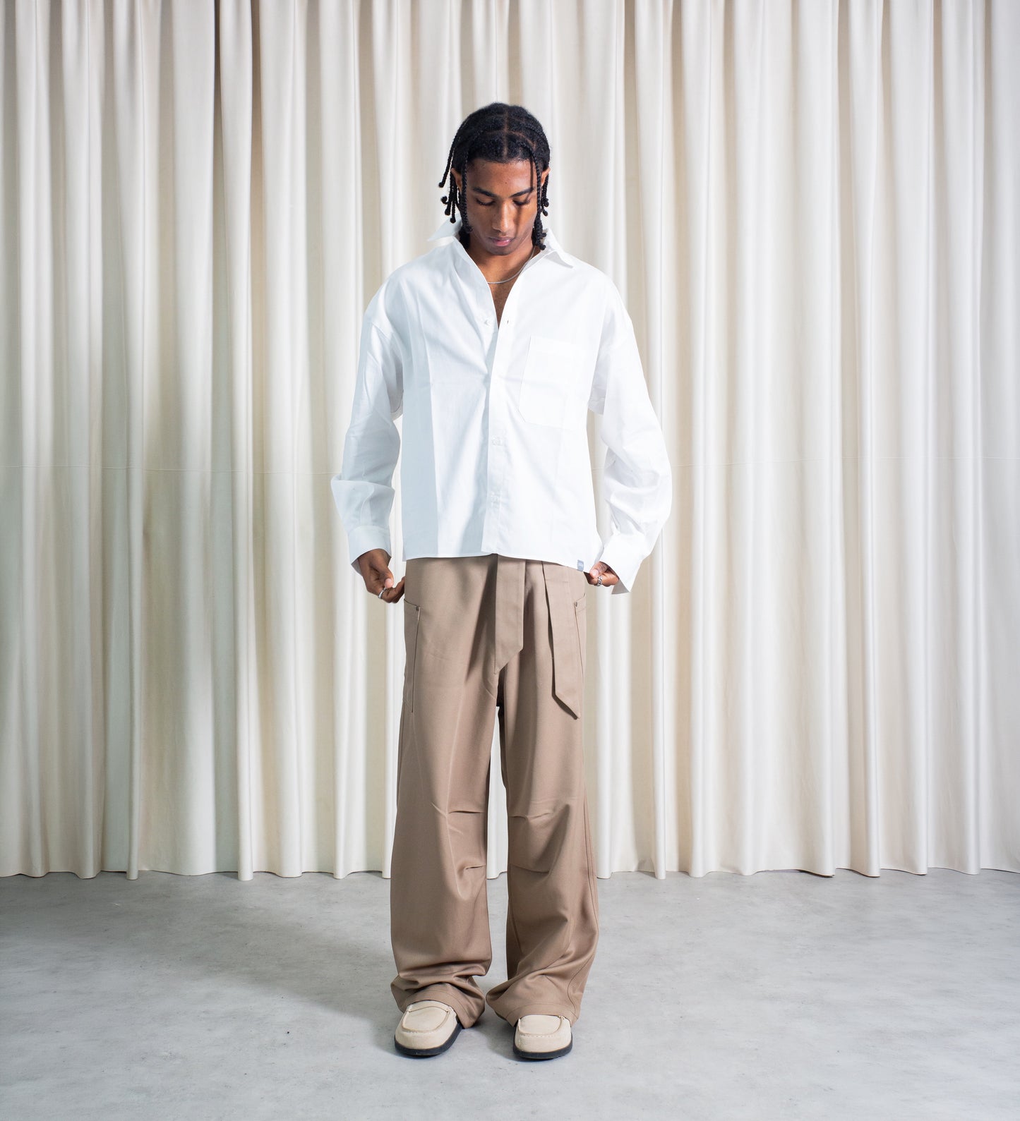 THE CRTV DEPT. BLOCK PANTS – Beige