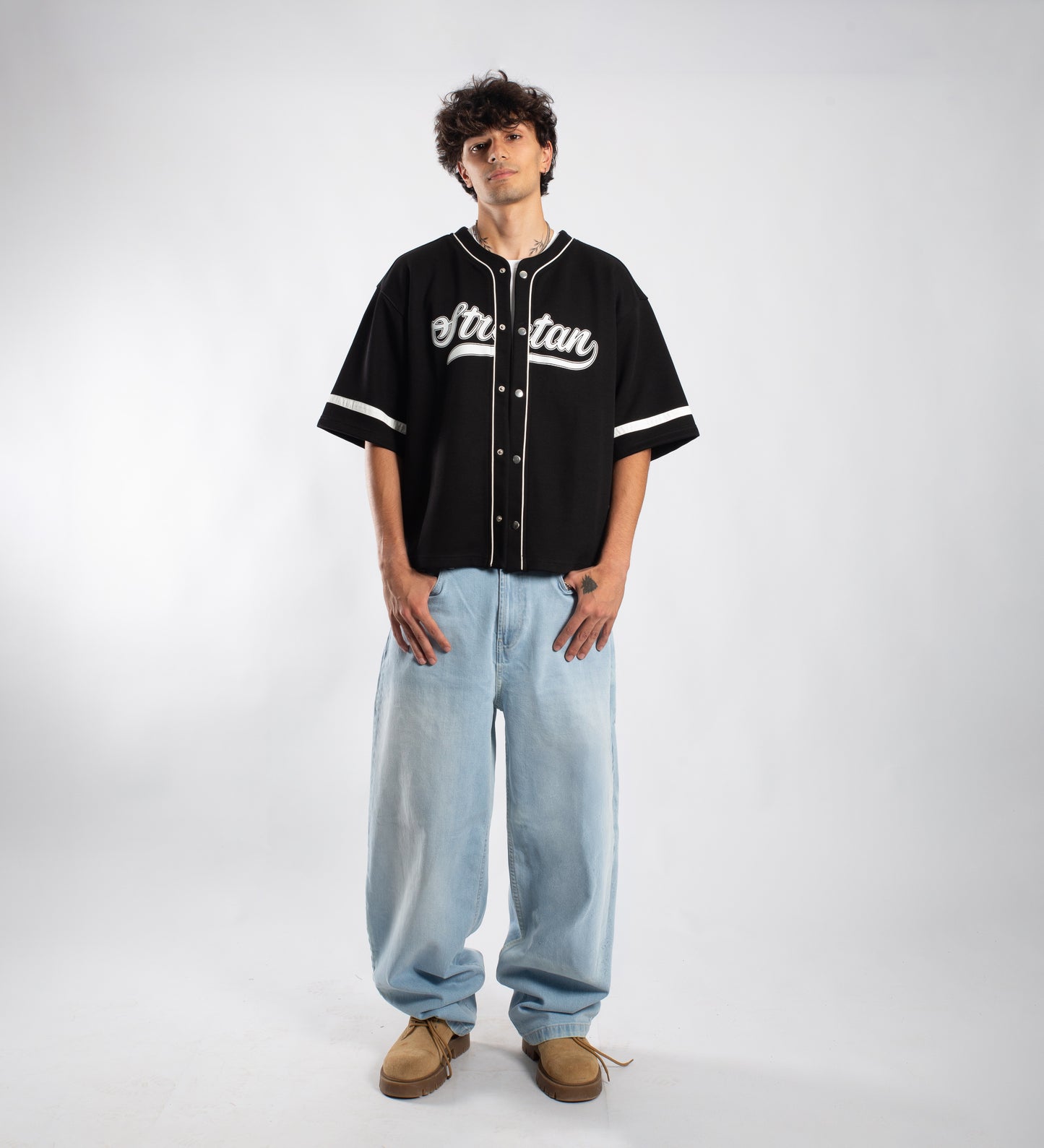 STRTN® BASEBALL HEAVYWEIGHT OVERSHIRT – Black