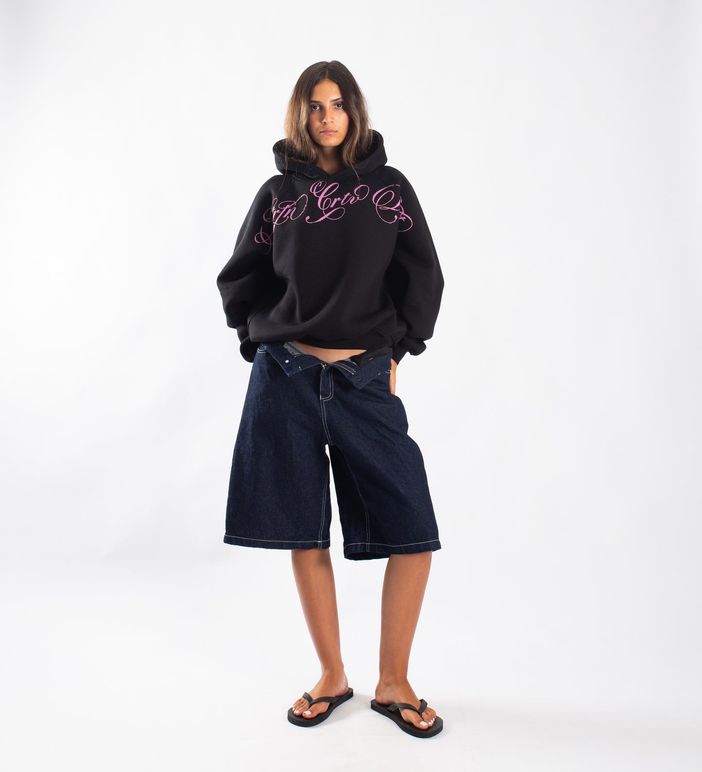 CRTV DEPT. RAGLAN HOODIE – Black
