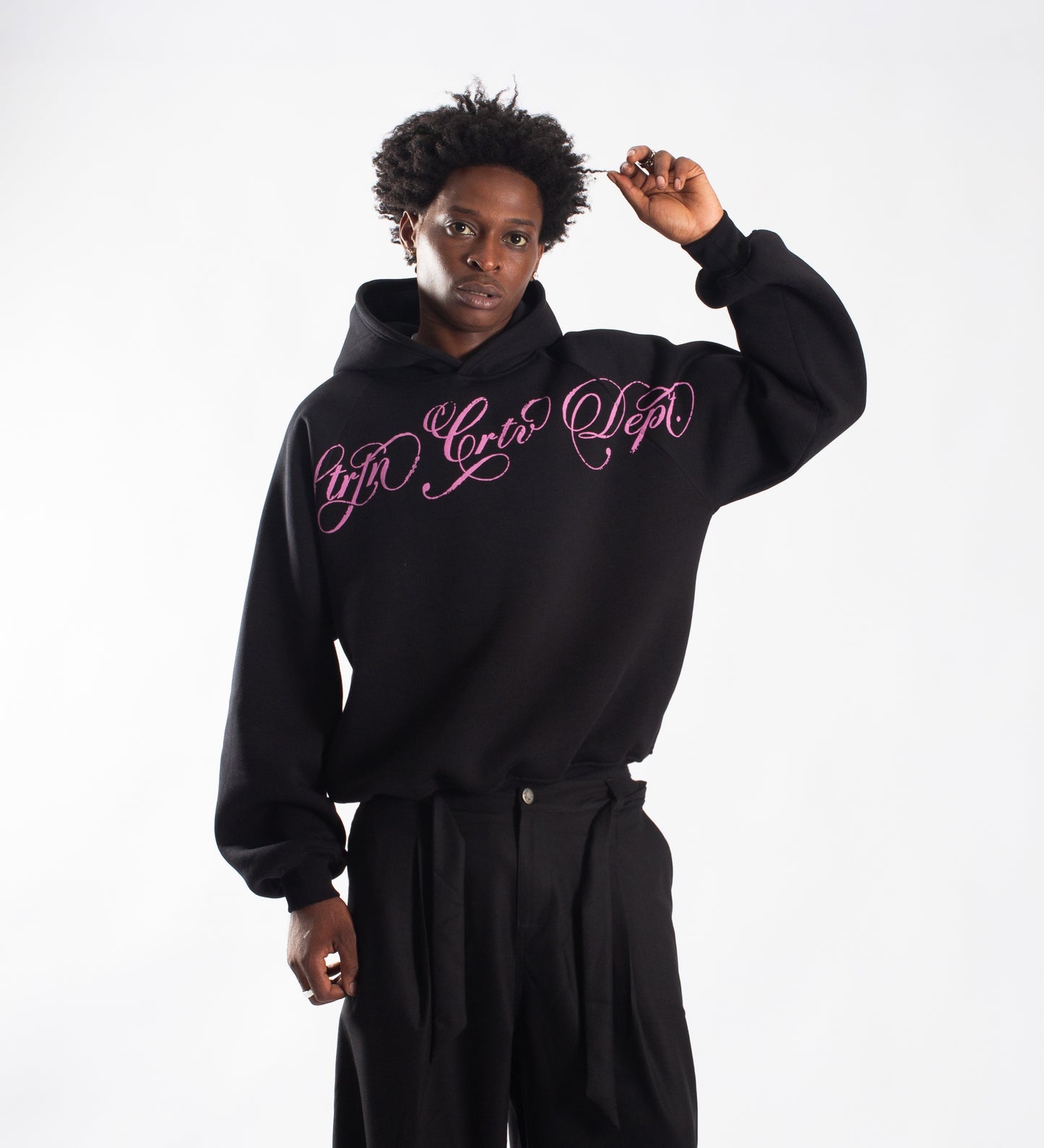 CRTV DEPT. RAGLAN HOODIE – Black