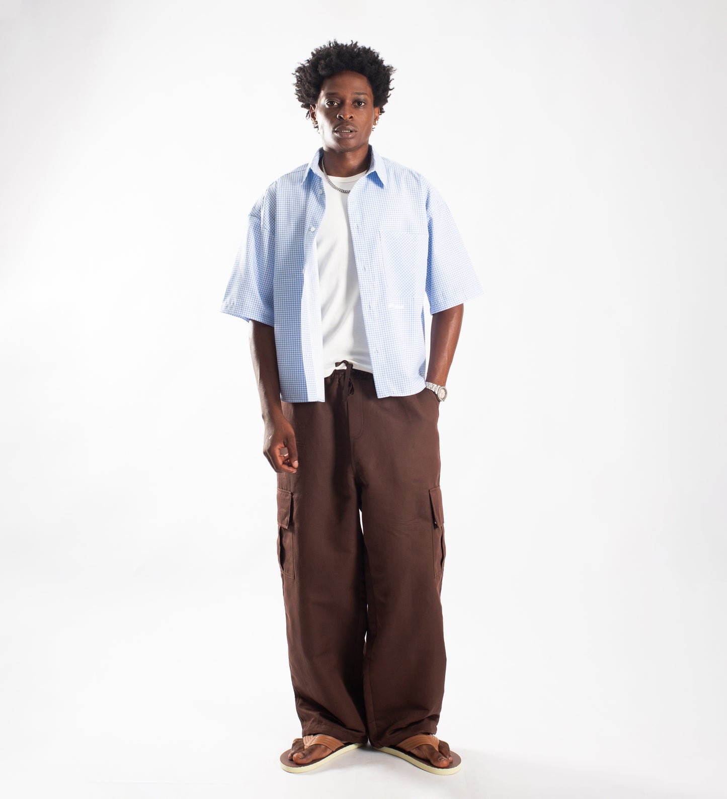 LOOSE CARGO PANTS – Brown