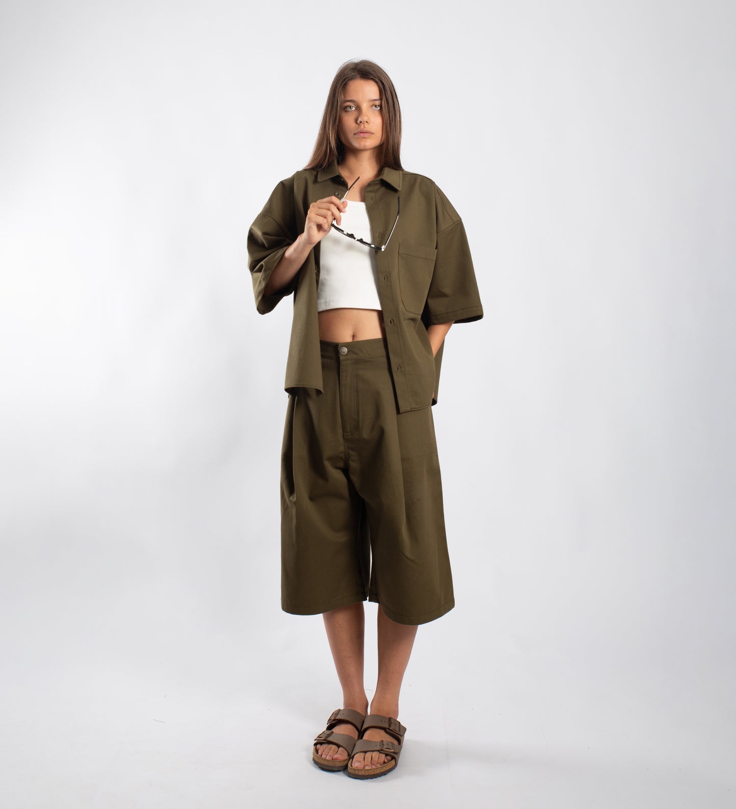 CRTV DEPT. CROPPED OVERSHIRT – Military Green