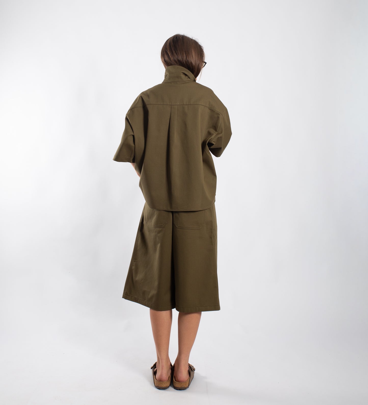 CRTV DEPT. PLEATED JORTS – Military Green