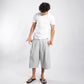 STRIPED PLEATED JORTS – Light Gray