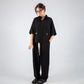 PLEATED BAGGY LINEN PANTS – Black