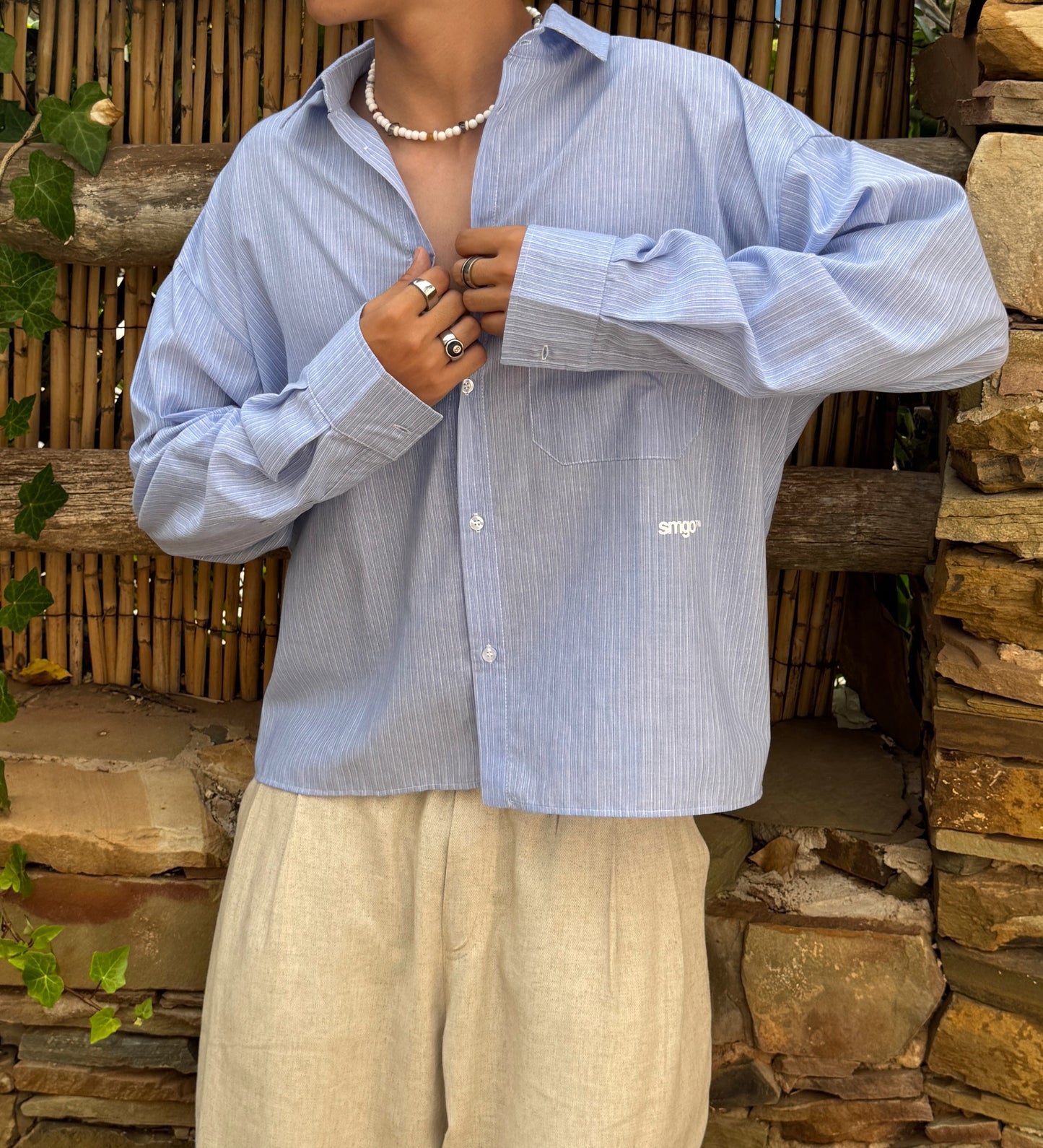 CRTV DEPT. STRIPED LONG SLEEVE POPLIN SHIRT