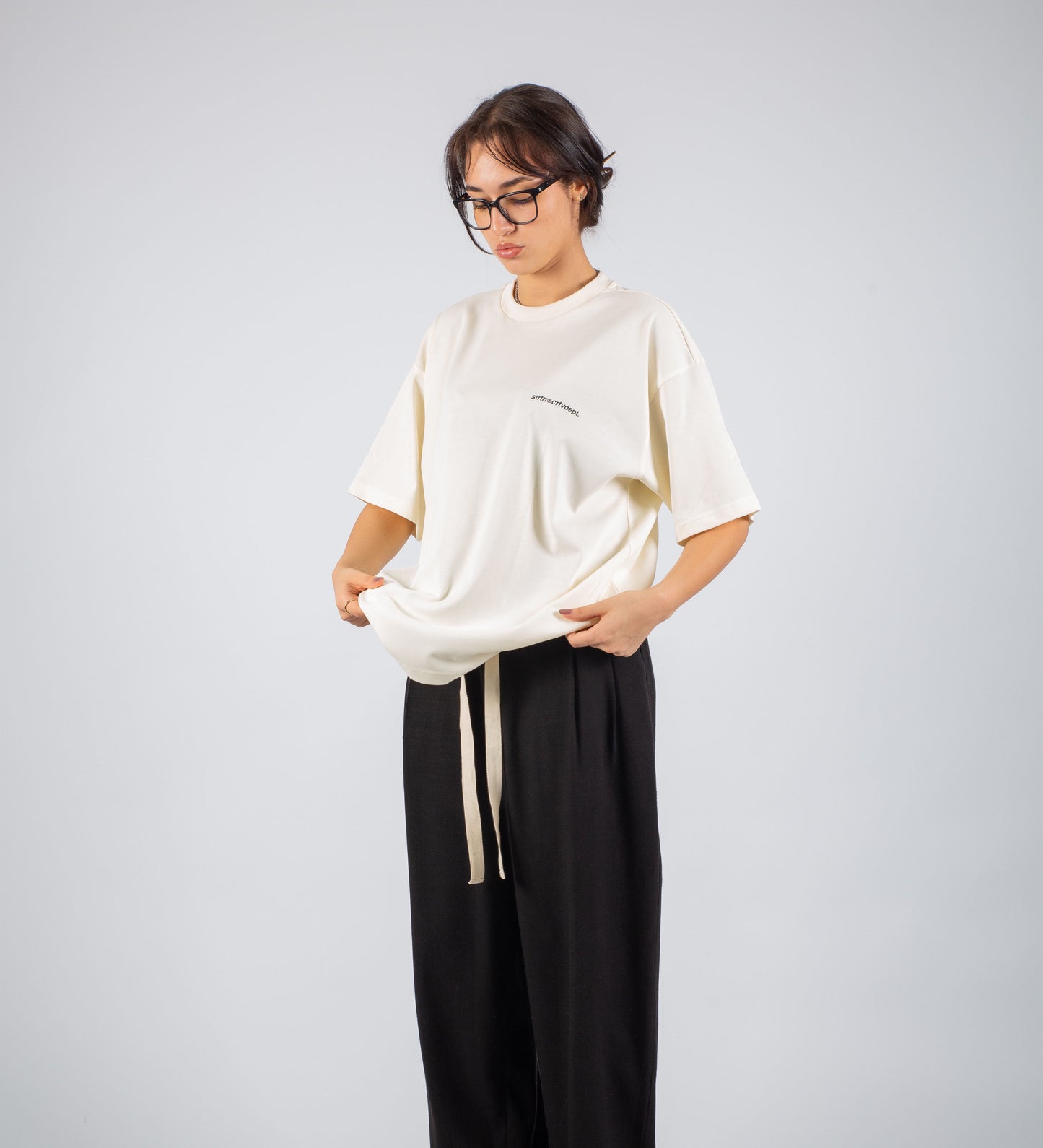 PLEATED BAGGY LINEN PANTS – Black