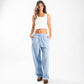 THE CRINKLED POPLIN PANTS – Baby Blue