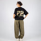 PLEATED BAGGY LINEN PANTS – Military Green