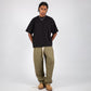 PLEATED BAGGY LINEN PANTS – Military Green
