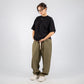 PLEATED BAGGY LINEN PANTS – Military Green