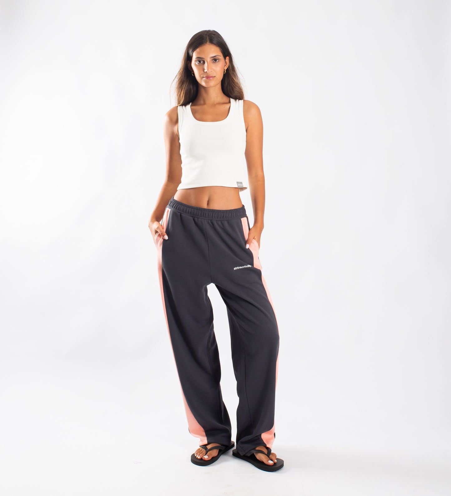 CRTV DEPT. JOGGERS – Light Pink/Charcoal