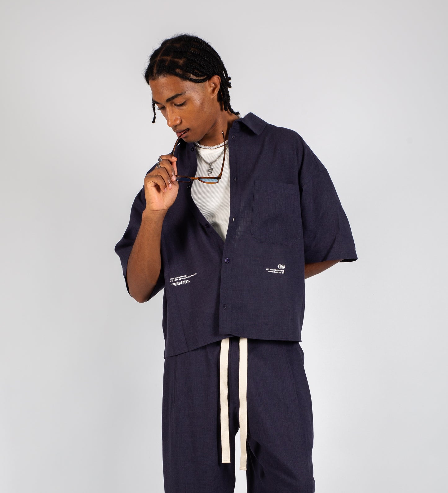 FOR THE FEW LINEN SHIRT – Midnight Blue
