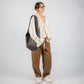 PLEATED BAGGY LINEN PANTS – Brown