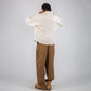 PLEATED BAGGY LINEN PANTS – Brown