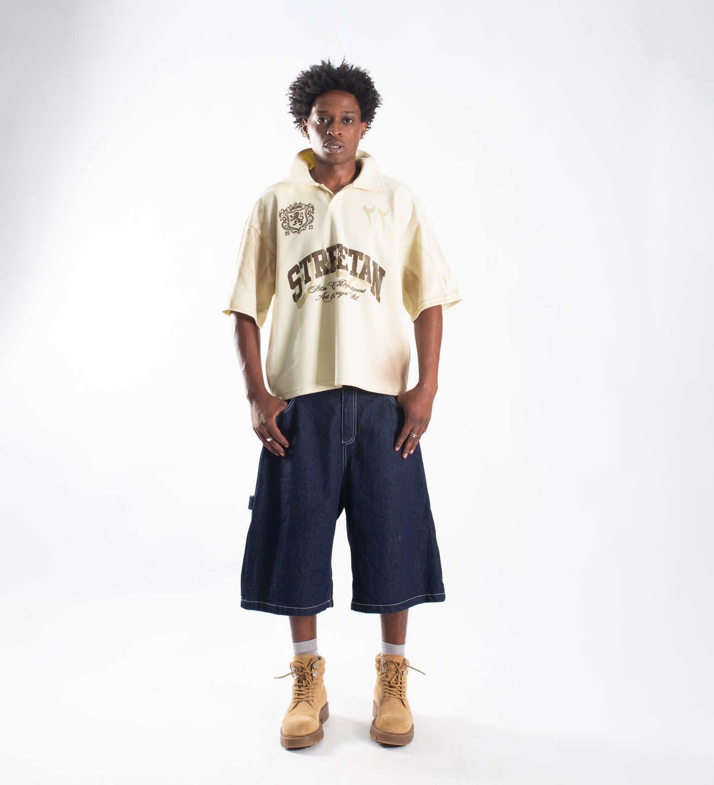 STRTN® CRTV DEPT. HEAVYWEIGHT BOXY POLO – Pearl