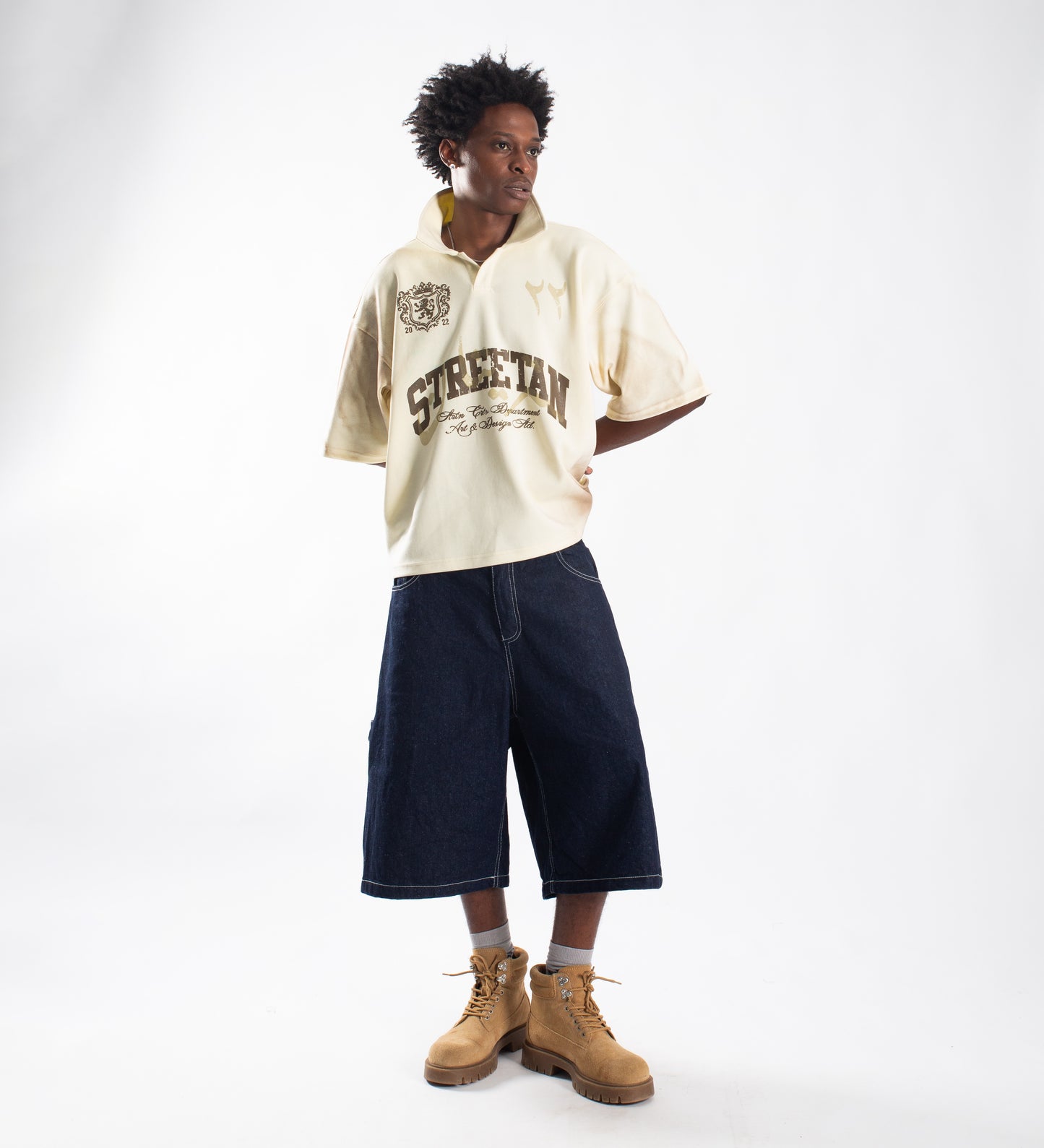 STRTN® CRTV DEPT. HEAVYWEIGHT BOXY POLO – Pearl