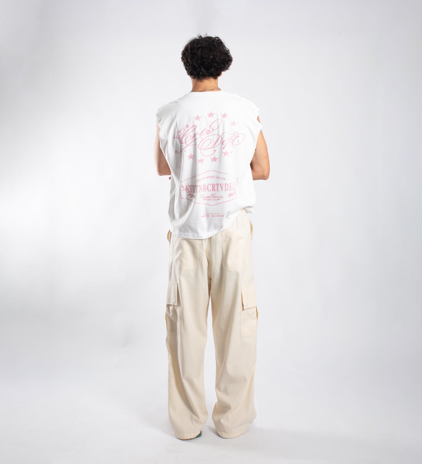 LOOSE POPLIN CARGO PANTS – Cream